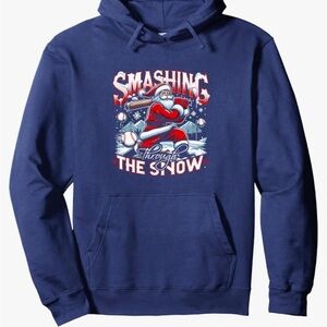 Mens Graphic Hoodie 
SNOW BASEBALL
Santa holiday graphic print